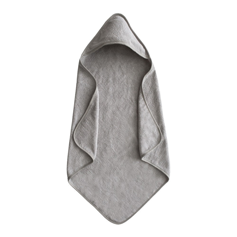 Mushie Organic Cotton Hooded Baby Towel Gray