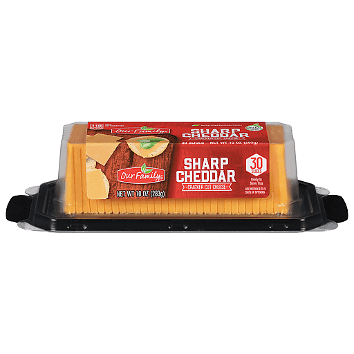 Our Family Cheese Cracker Cut Sharp Cheddar 10oz