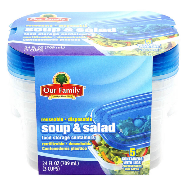 Our Family Soup/Salad Disposable Container5ct