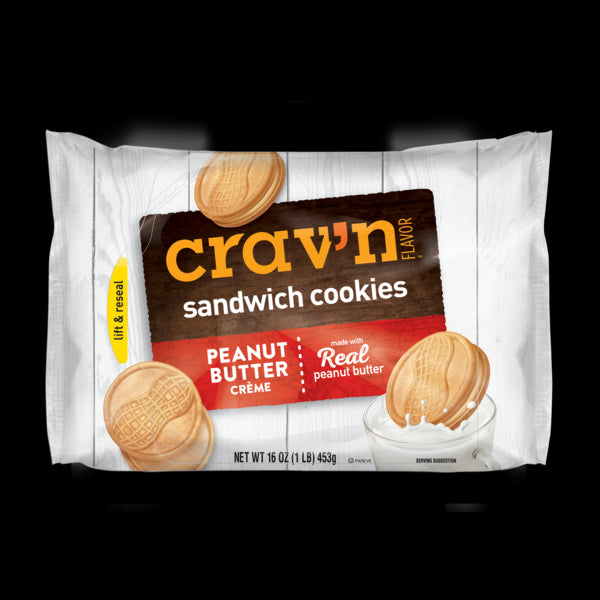 Crav'n Flavor Peanut Butter Chocolate Sandwich Cookie 16oz