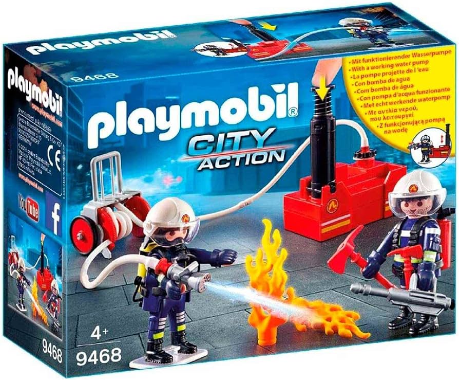 Playmobil Firefighters w/ Water Pump 9468