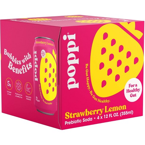 Poppi Prebiotic Soda Strawberry Lemonade 12oz