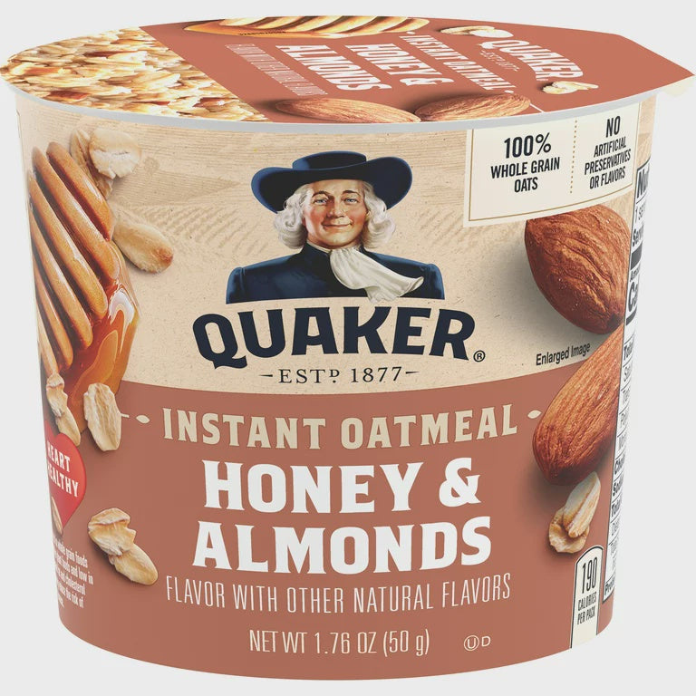 Quaker Instant Oatmeal Honey Almond Cup 1.76oz