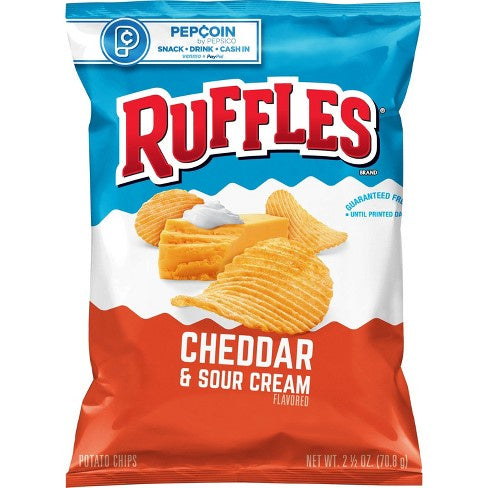 Ruffles Cheddar & Sour Cream Potato Chips 2.5 oz.