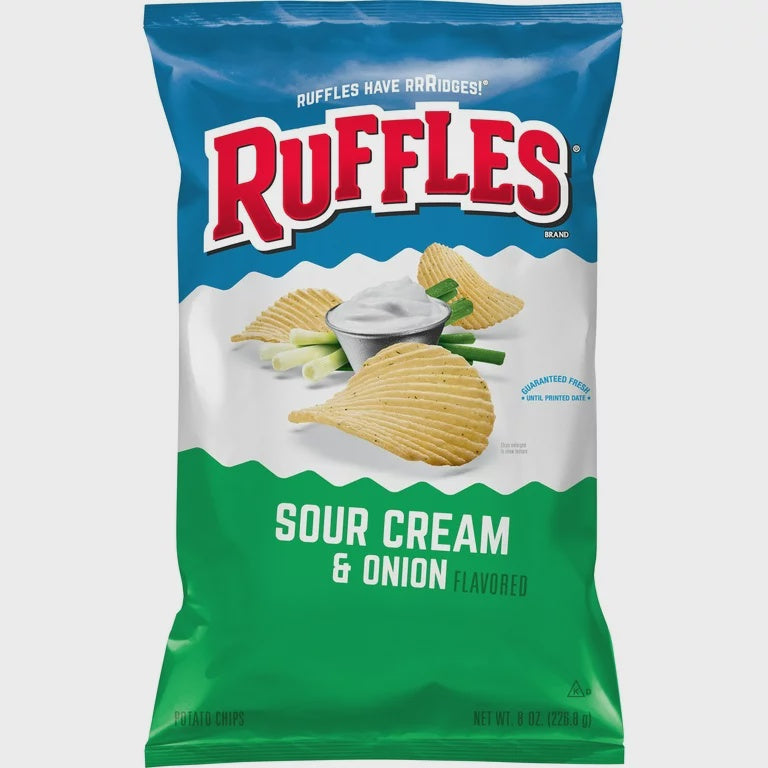 Ruffles Sour Cream & Onion Potato Chips 8 oz.