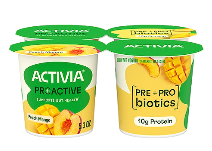 Activia Peach Mango Yogurt 4pk
