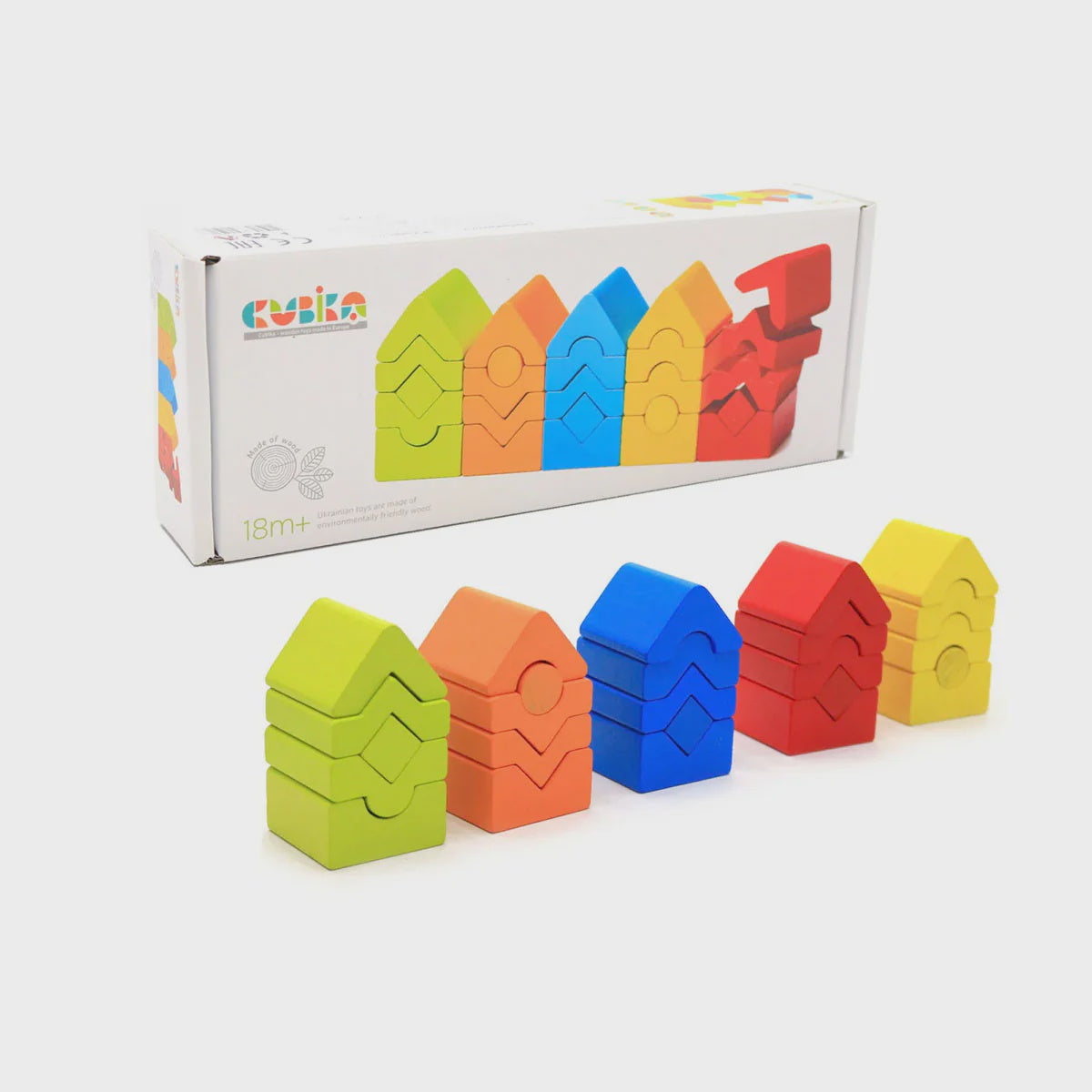 Cubika Wooden Set of Towers building blocks