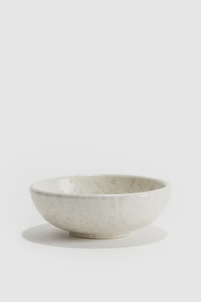Small Stoneware Serving Bowl White Glaze