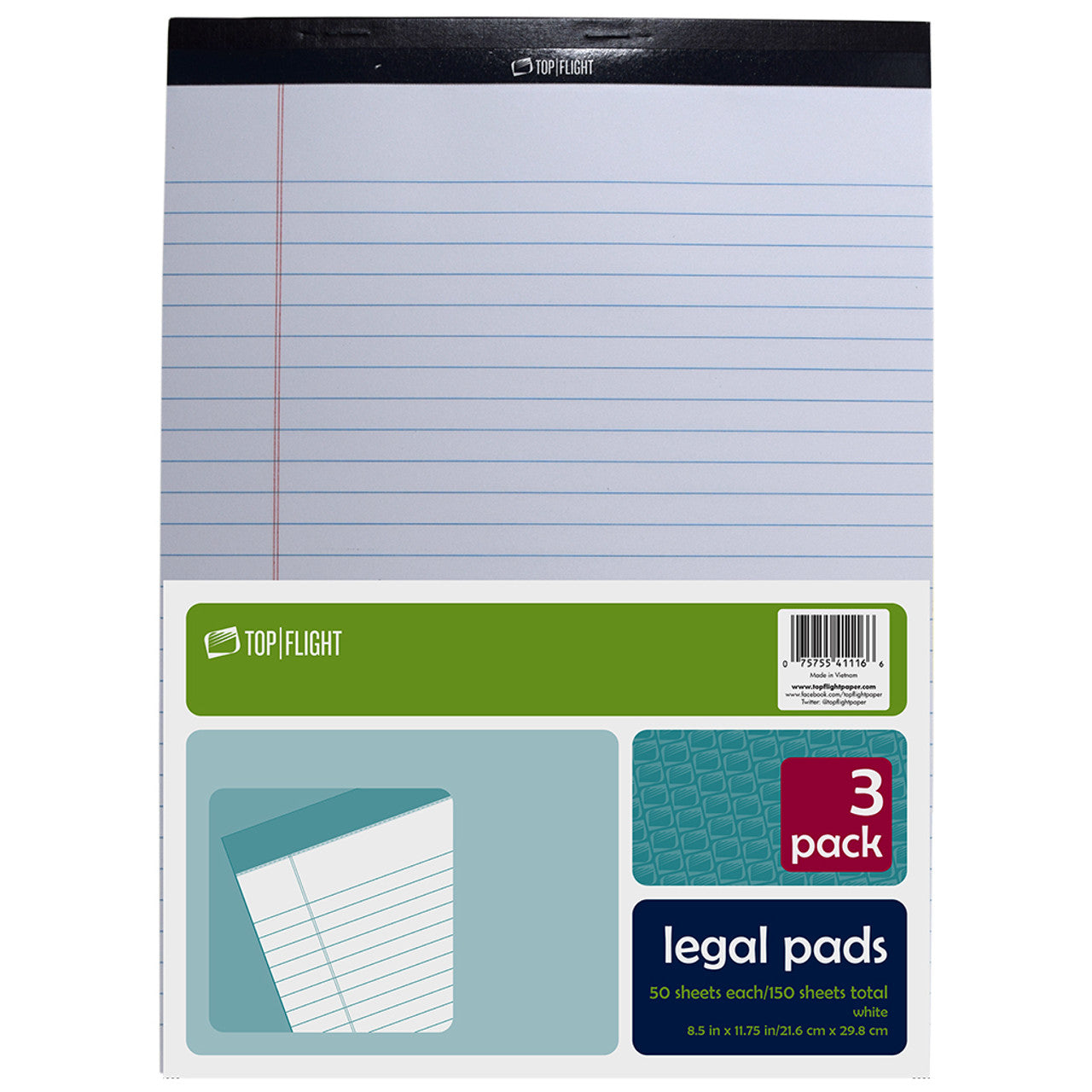 Top Flight Legal Pads 3 pack