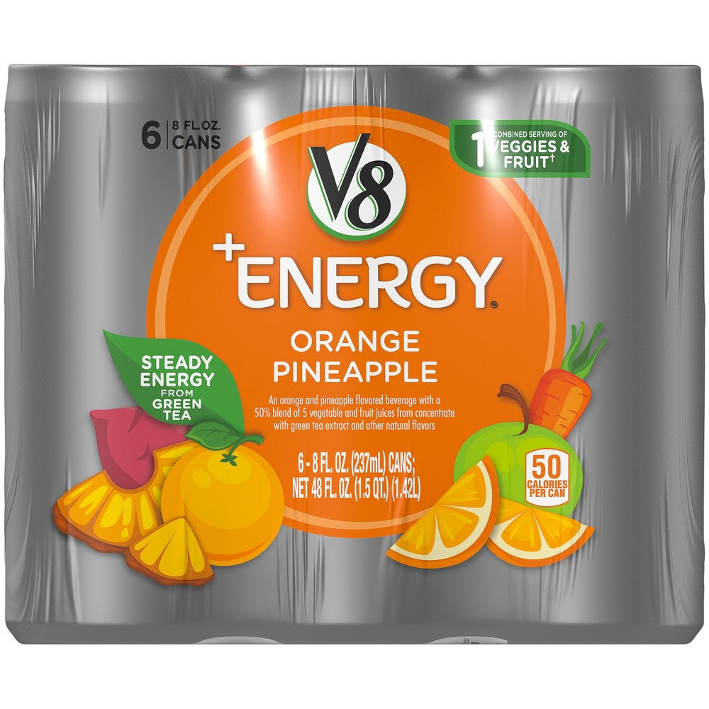 V8 Fusion + Energy Orange Pineapple 6pz