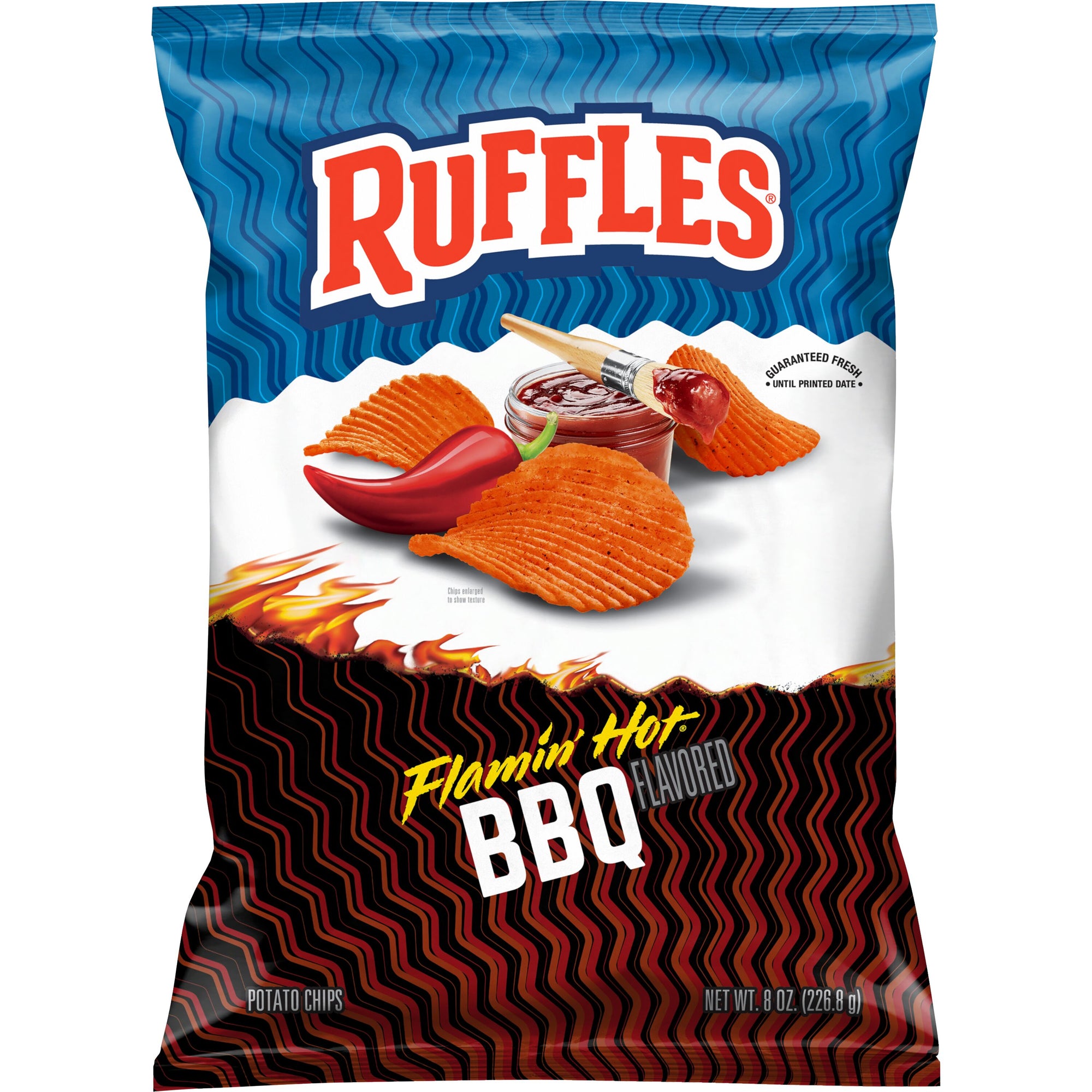 Ruffles Flamin Hot BBQ Potato Chips 8 oz.