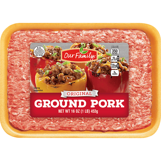 Our Family Frozen Ground Pork Tray 16oz