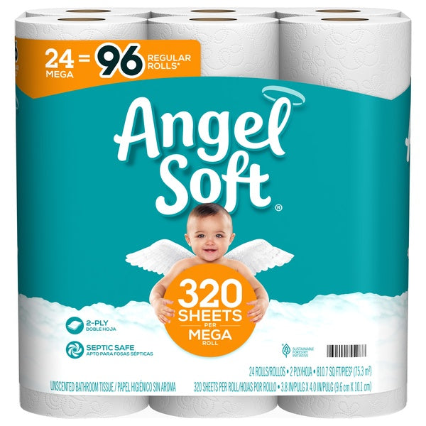 Angel Soft Mega Roll Bath Tissue 24ct