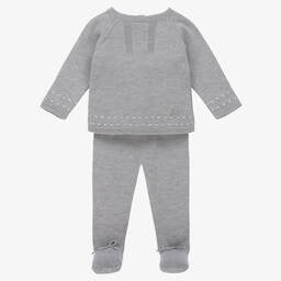 Artesanía Granlei Grey Knitted 2 Piece Babygrow 9 mth