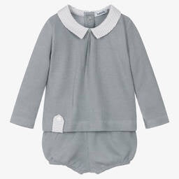 Babidu Baby Boys Grey Cotton Shorts Set 12 mth