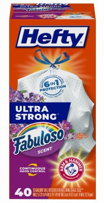 Hefty Ultra Strong Trash Can Liner 13 Gallon Fabuloso Scent