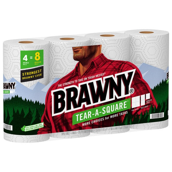 Brawny Tear A Square Paper Towel 4ct