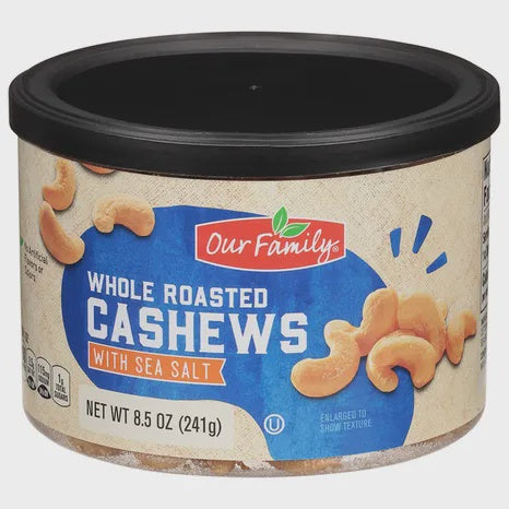 Our Family Whole Cashews 8.5oz