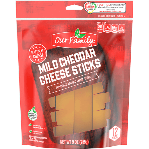 Our Family Mild Cheddar Cheese Sticks 9oz