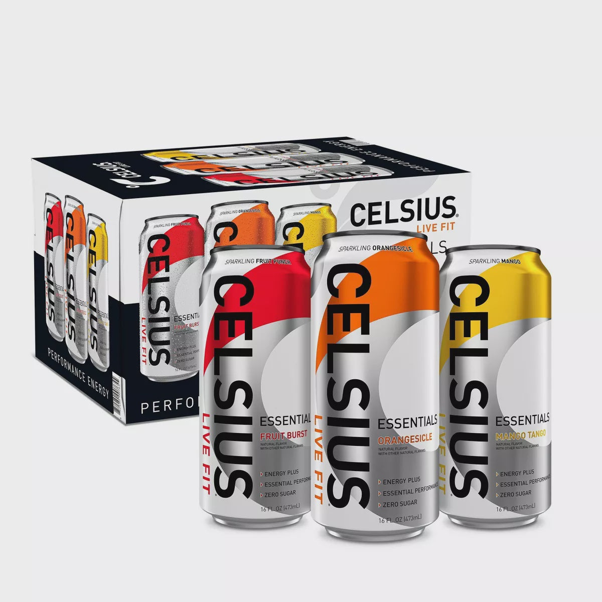 Celsius Live Fit Essentials Variety 16oz/12pk