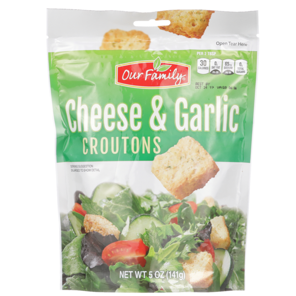 Our Family Cheese & Garlic Croutons 5 oz