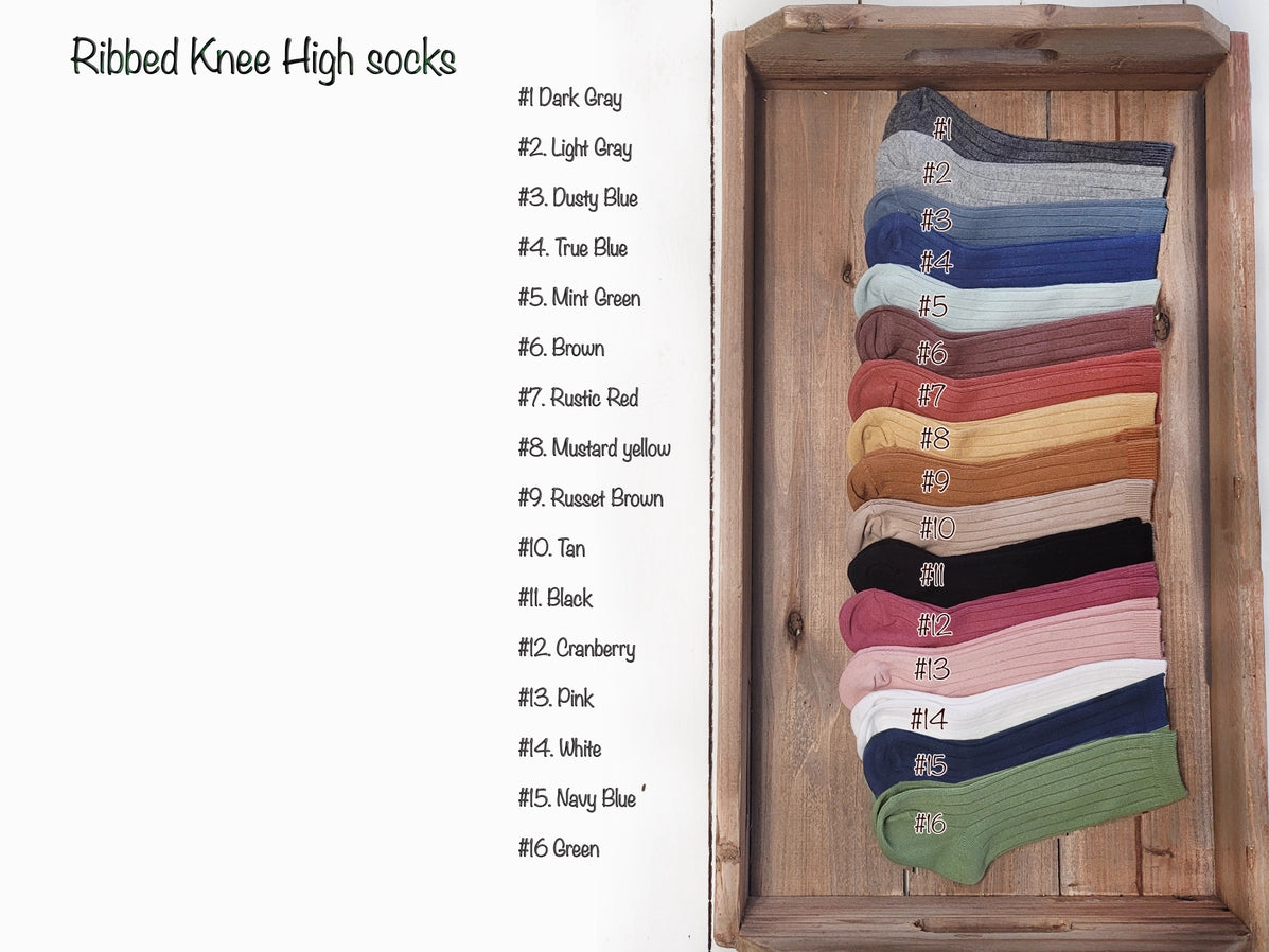Olive & Cradle Ribbed Knee Socks 4-6T