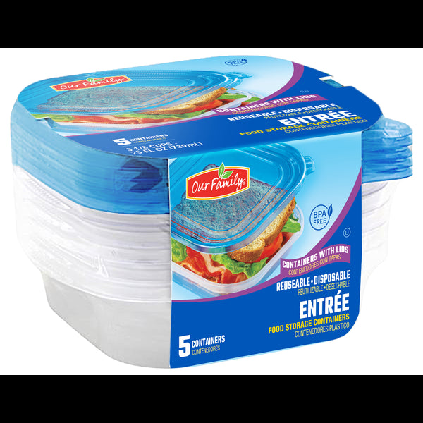Our Family Entree Disposable Container 5ct