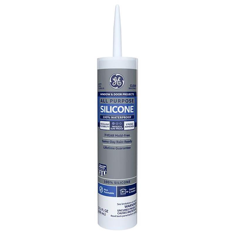 GE All Purpose Window & Door Silicone Caulk Clear 10.1oz