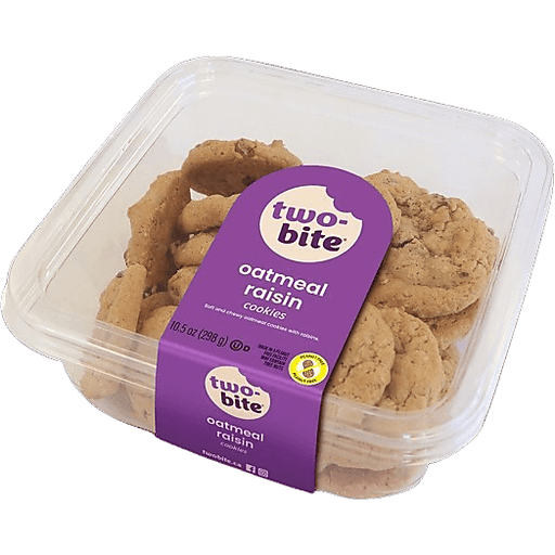 Two Bites Oatmeal Raisin Cookies Tub 10.5oz