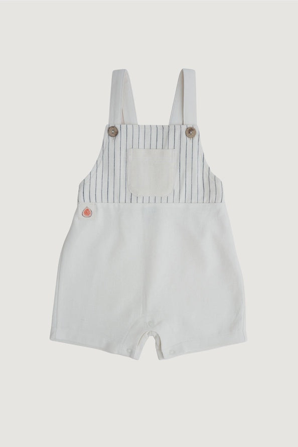 Black & Beige Striped Overall Shorts 3-4 YR