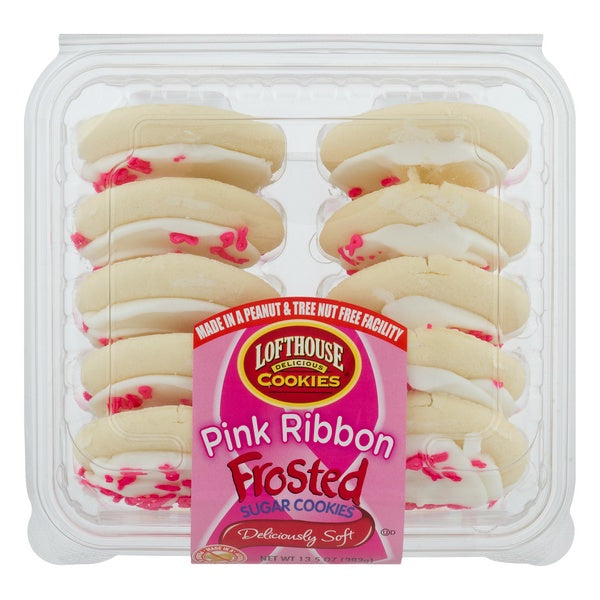 Lofthouse Pink Ribbon Frosted Cookie 10ct