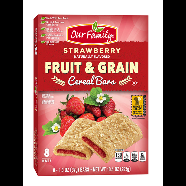Our Family Strawberry Fruit & Cereal Bar 8ct