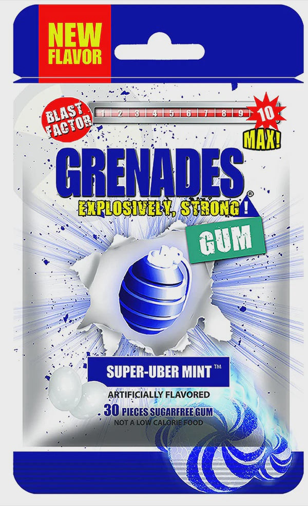 Grenades Explosive Gum Super Uber Mint 30ct