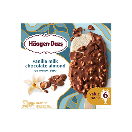 Hagen Daz Ice Cream Bar Vanilla Almond 6ct