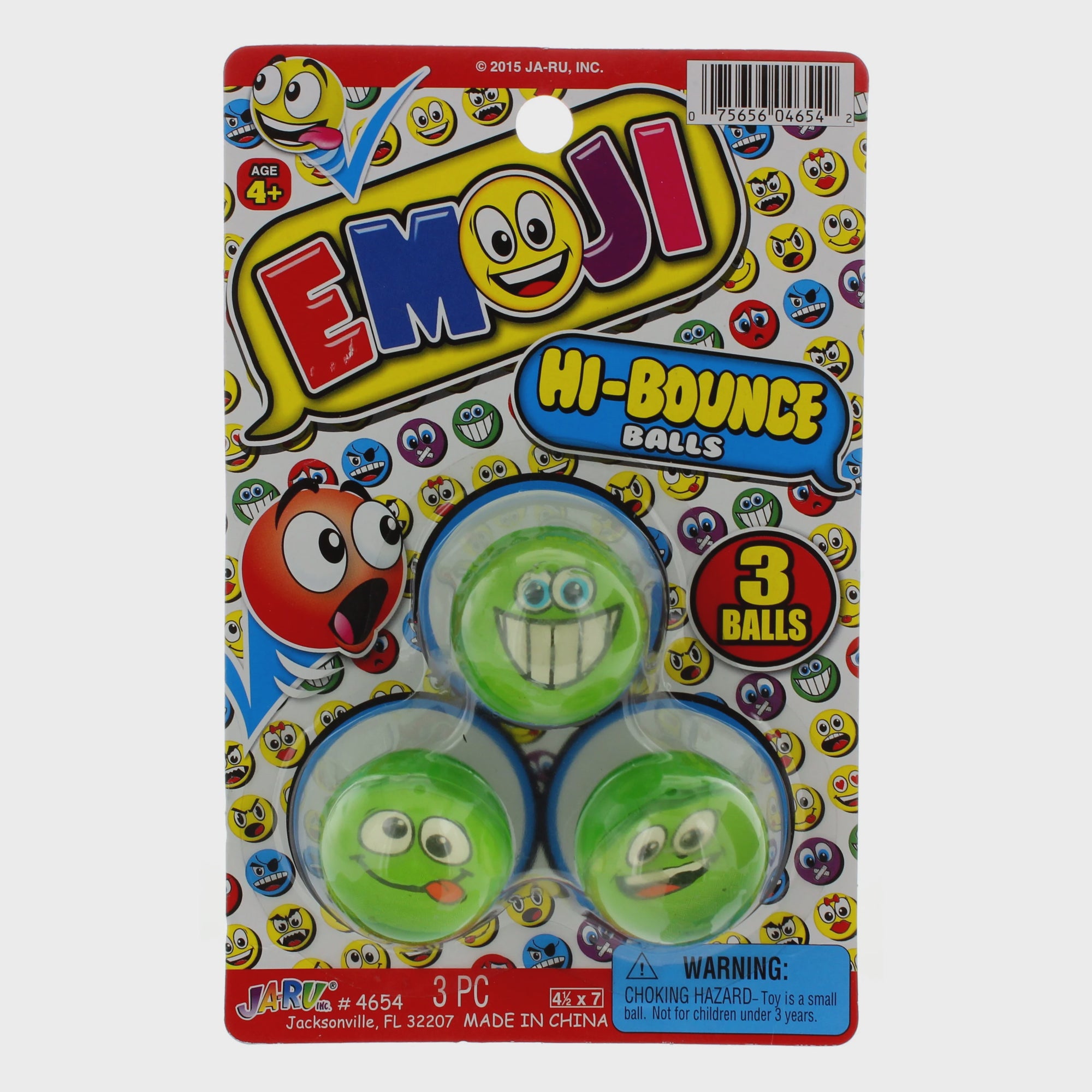 JA-RU Emoji Hi-bounce Ball 3ct