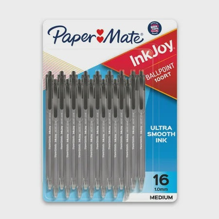 Paper Mate Black Ball Point Pen 16ct retractable