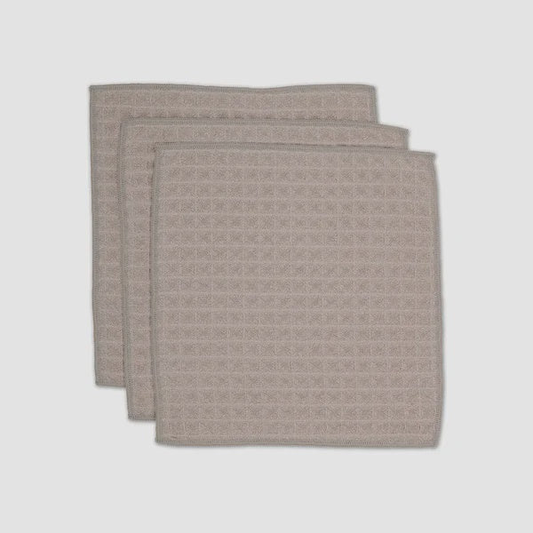 Geometry Taupe Waffle Wash Cloth Set 3pk
