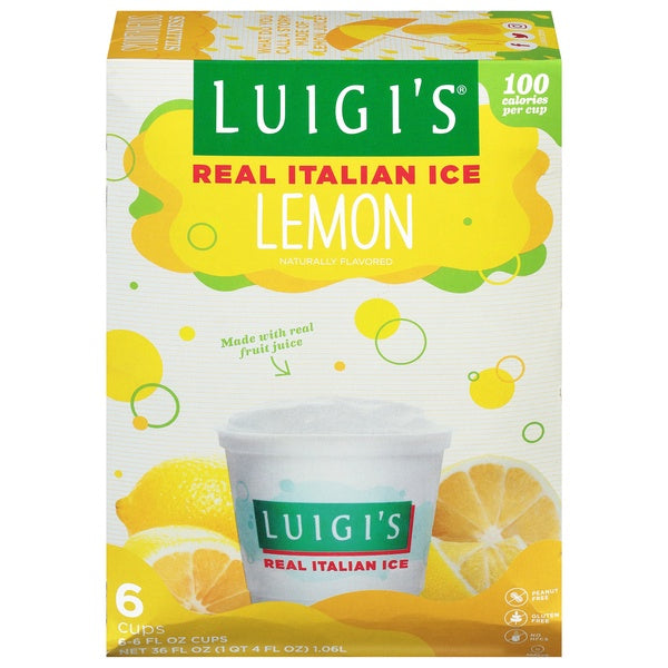 Luigi Italian Ice 6ct Lemon