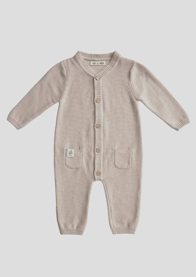 Beige Knit Jumpsuit 18-24m