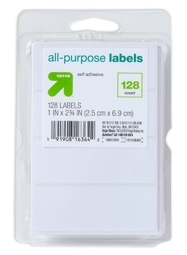 All Purpose Labels 128ct 1x2 3/4"