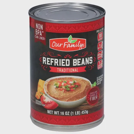 Our Family Refried Beans 16 oz