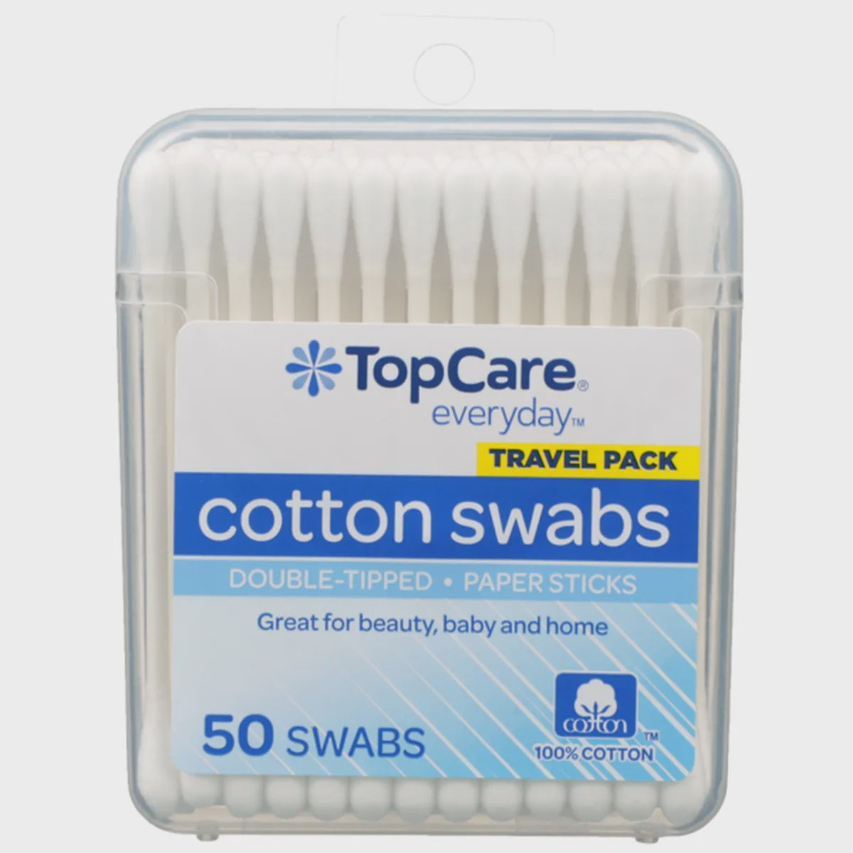Top Care Cotton Swabs Travel Pack 50ct