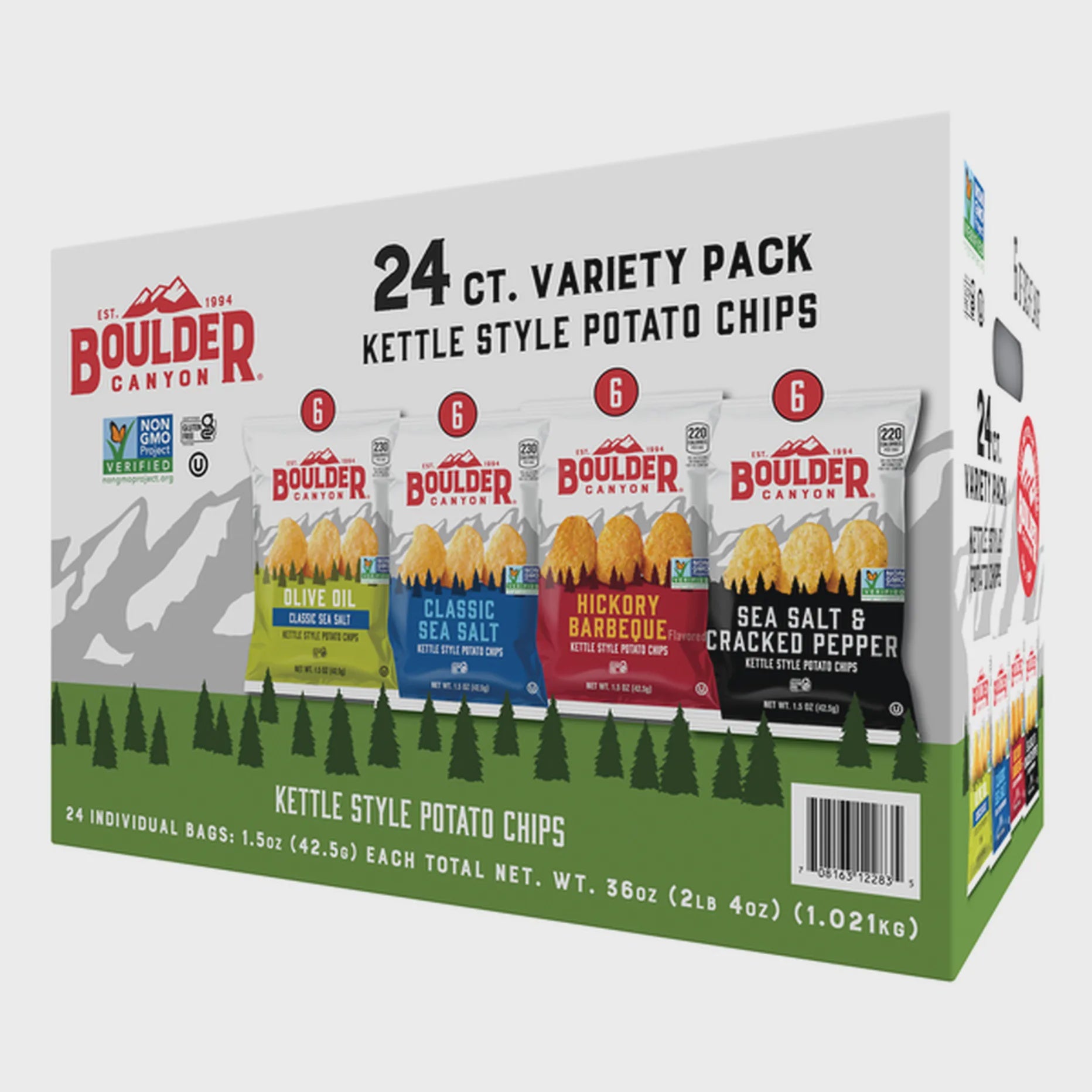 Boulder Potato Chips Variety Pack 24 Pack