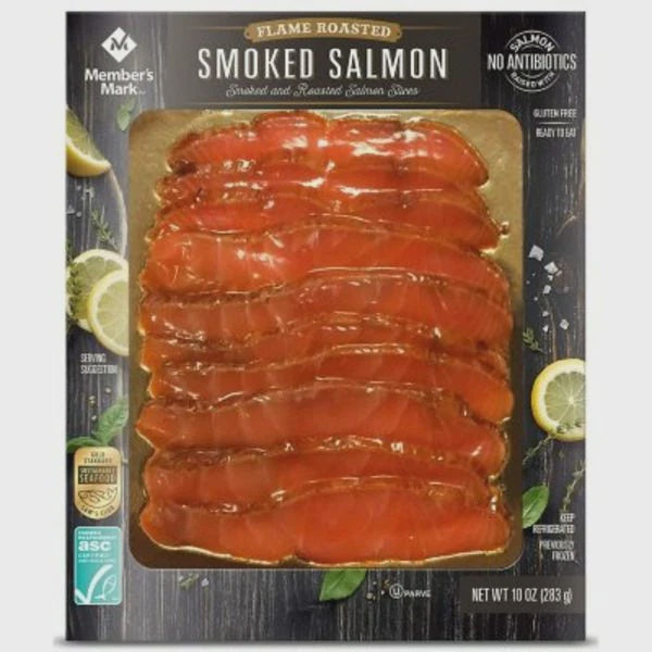 Members Mark Sliced Flame Roasted Smoked Salmon 10oz