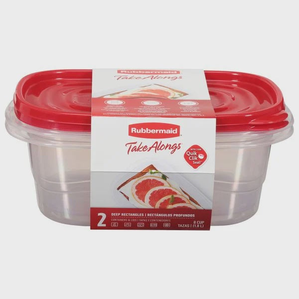 Rubbermaid Take Alongs Rectangle Container w/lid 1.1 gal. 2ct