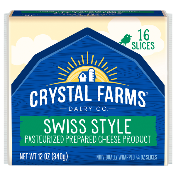 Crystal Farms Swiss Cheese Singles 12oz