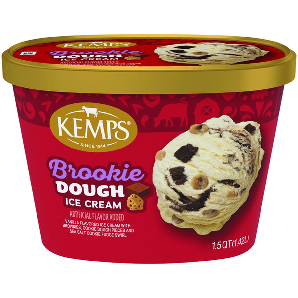 Kemp's Brownie Cookie Dough Ice Cream 1.5qt