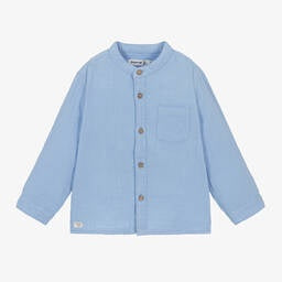 Mayoral Boys Blue Cotton Shirt 9 mth