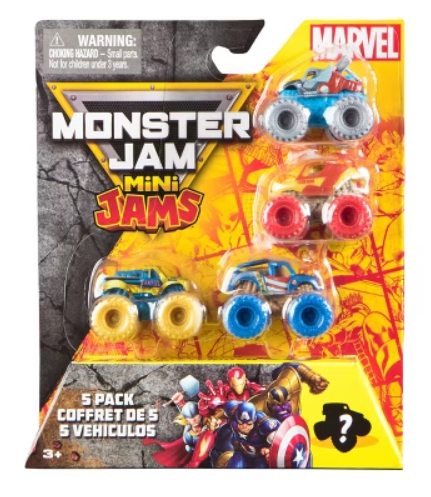 Monster Jam Marvel Mini Toy Vehicle 5 Pk