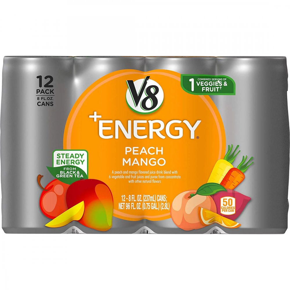 V8 Fusion + Energy Peach Mango 6pk
